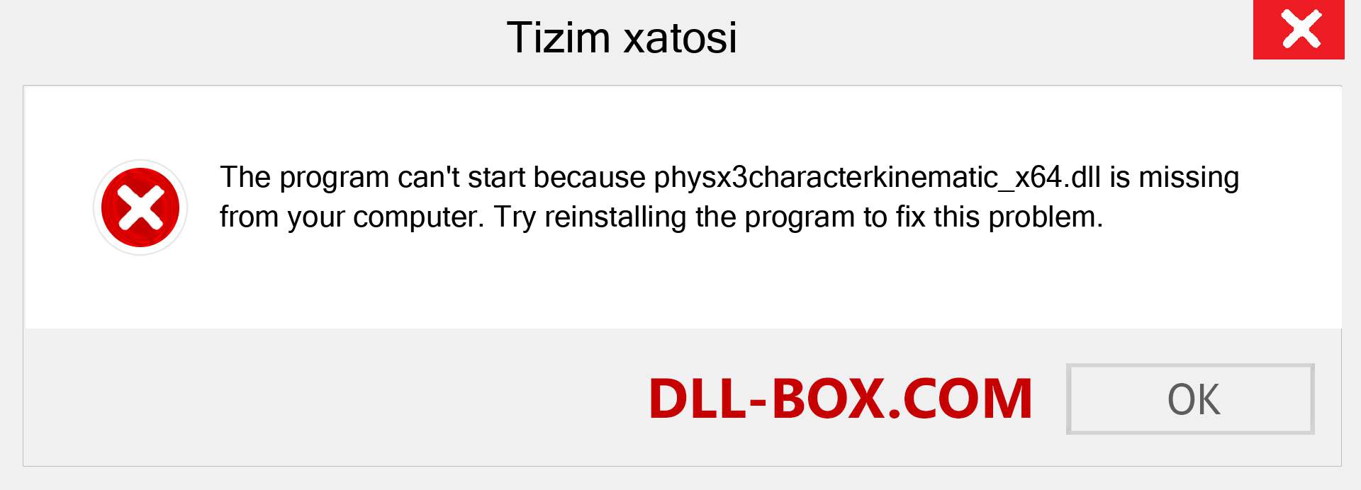 physx3characterkinematic_x64.dll fayli yo'qolganmi?. Windows 7, 8, 10 uchun yuklab olish - Windowsda physx3characterkinematic_x64 dll etishmayotgan xatoni tuzating, rasmlar, rasmlar